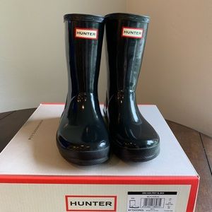 HUNTER BOOTS- Black kids original rain boot. Sz 12